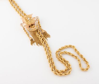 Important yellow gold (750) hollow twisted...