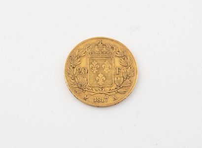 Pièce de 20 francs or, 1817 A.
Louis XVIII,...