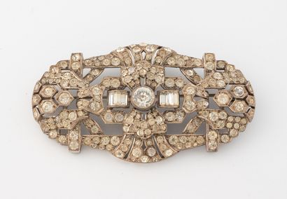 Beautiful silver (800) openwork brooch set...