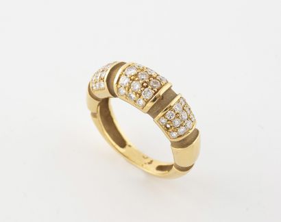 MAUBOUSSIN
Yellow gold (750) band ring, partly...