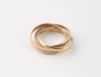 Three-ring wedding band in three-tone (585)...