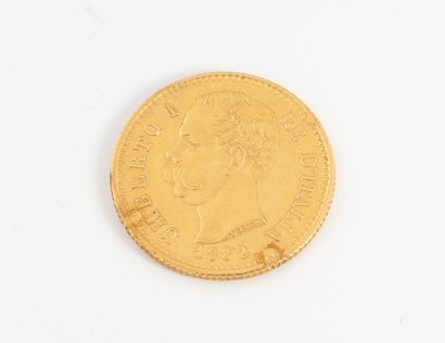 ITALIE
Une pièce de 20 lires d'or,1882 tête...