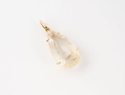 Yellow gold (750) wire pendant set with a...
