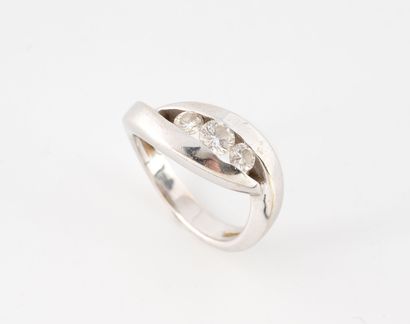 Ring in white gold (750), openworked with...