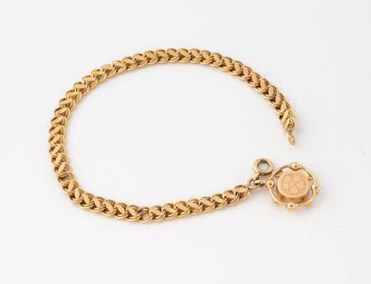 Yellow gold (750) bracelet with circular...