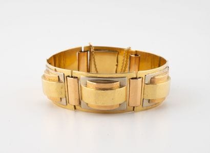 Bracelet in (750) yellow and rose gold with...