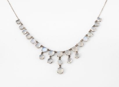 Silver necklace (800) with fine forçat link...