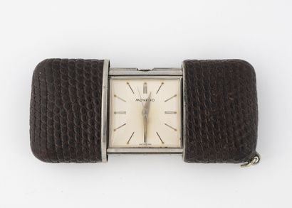MOVADO
Small metal pocket alarm clock.
Beige...