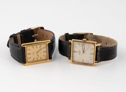 OMEGA ET OMEGA DE VILLE.
Two men's wristwatches...