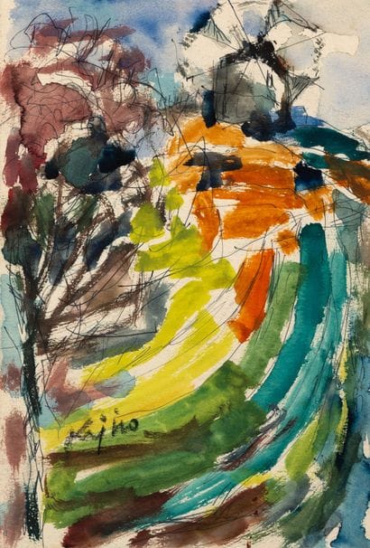 Ladislas KIJNO (1921-2012)
The mill.
Ink...
