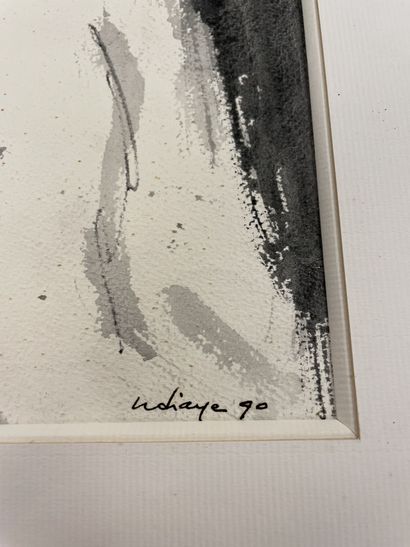 Iba N'DIAYE (1928-2008)
Untitled, 1990.
Ink...