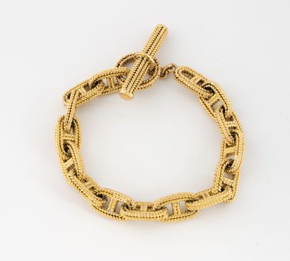 Bracelet à maille marine torsadé en or jaune...