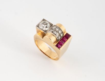 Yellow gold (750) and platinum (850) Tank...