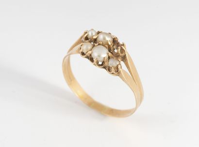 Yellow gold (750) two-ring ring set with...