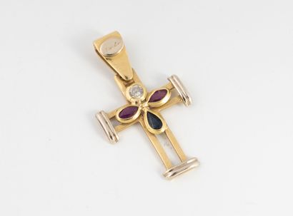 Yellow and white gold (750) pendant in the...