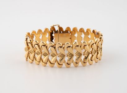 Ribbon bracelet in yellow gold (750) with...