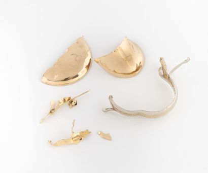 Lot de débris d'or comprenant :
- Broche...