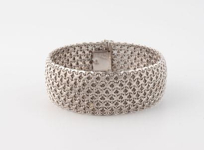 Bracelet souple en or gris (750) à maille...