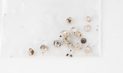 Lot de quatorze petits diamants en rose.
Poids...