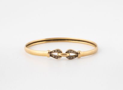 Small yellow gold (750) openwork bangle with...