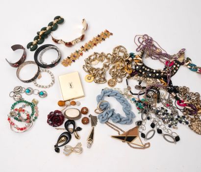 Large lot of various costume jewelry including...