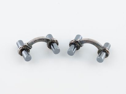 HERMES Paris
Pair of silver (925) and silver-gilt...