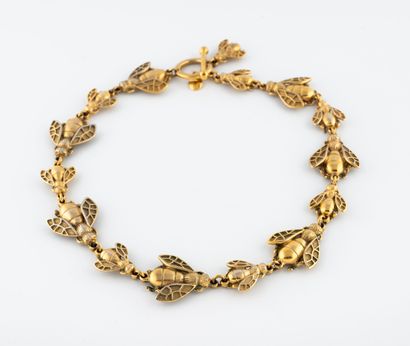 Christian DIOR Paris 
Gold-plated metal choker...