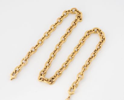 Necklace in yellow gold (750) with alternating...