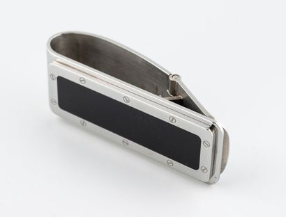 CARTIER 
Steel money clip with black resin...