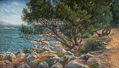 Jules DONZEL (1865-1927)
Rocky coast at Antibes,...