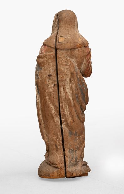 Vierge à l'Enfant. 
Sculpture en bois, avec...