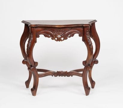 Small console table in natural wood, in an...