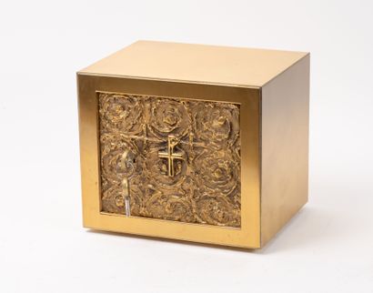 Tabernacle parallélépipédique en laiton brossé...