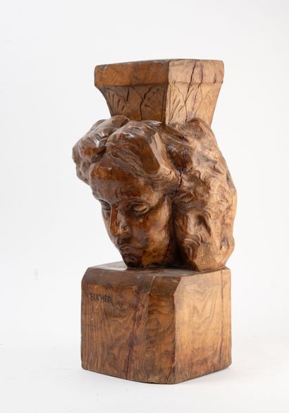 Edwin BUCHER (1879-1968)
Tête de femme.
En...