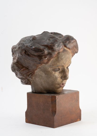 Edwin BUCHER (1879-1968)
Tête de femme.
En...