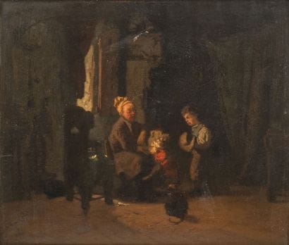 Simon DURAND (1835-1896)
Old man, child and...