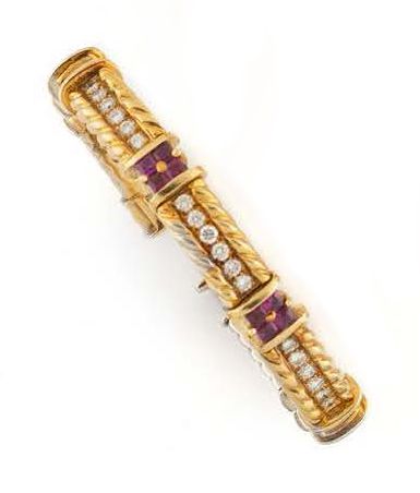 CHAAR
Yellow gold (750) open link bracelet,...
