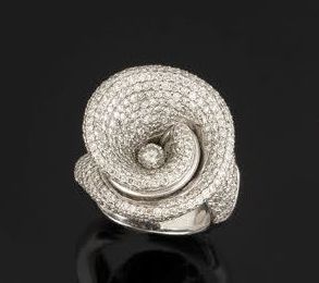 CHAAR
Ring in white gold (750) forming a...
