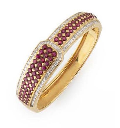 Bracelet jonc ouvrant en or jaune (750),...