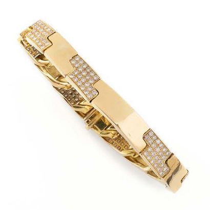Articulated bracelet in yellow gold (750)...
