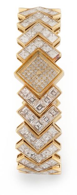Beautiful ladies' wristwatch in yellow gold...