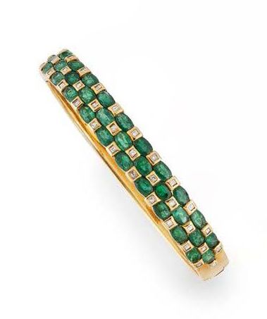 Bracelet jonc ouvrant en or jaune (750),...