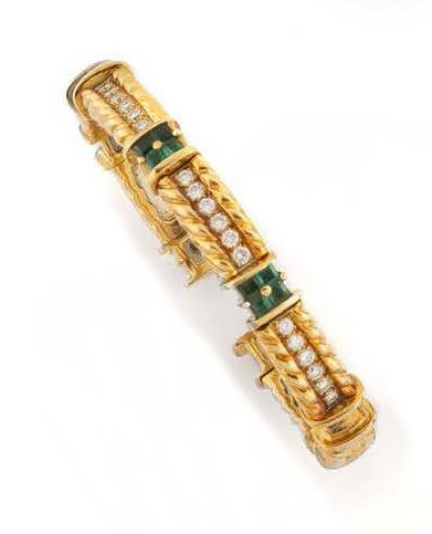 CHAAR
Yellow gold (750) open link bracelet,...