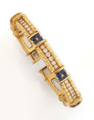 CHAAR
Yellow gold (750) open link bracelet,...