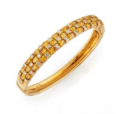 Bracelet jonc ouvrant en or jaune (750),...