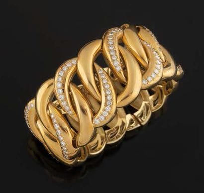 Slightly supple yellow gold (750) open link...