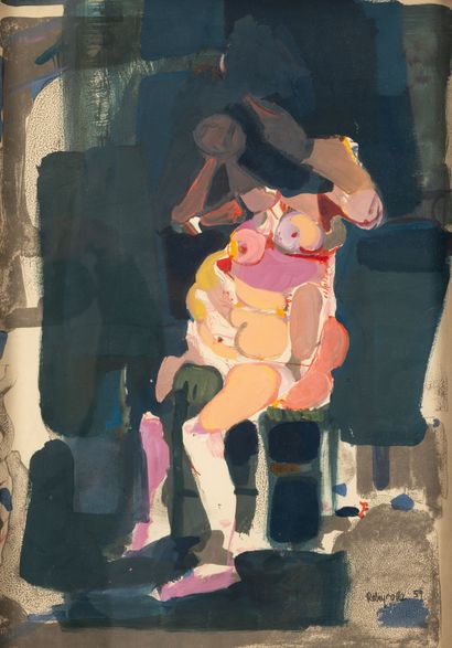 Paul REBEYROLLE (1926-2005)
Nu assis, 1959.
Technique...