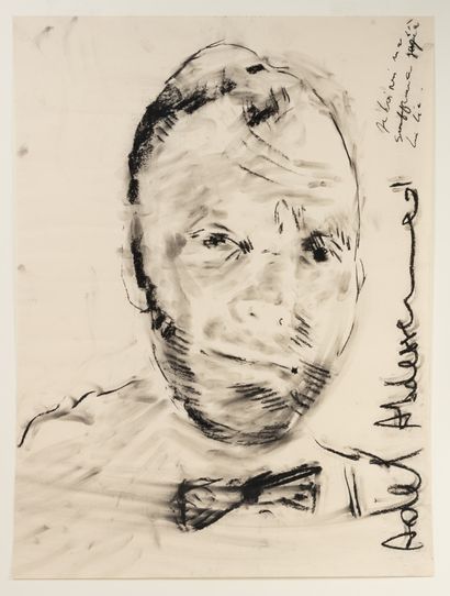 Adel ABDESSEMED (1971)
Portrait d'homme.
Fusain...