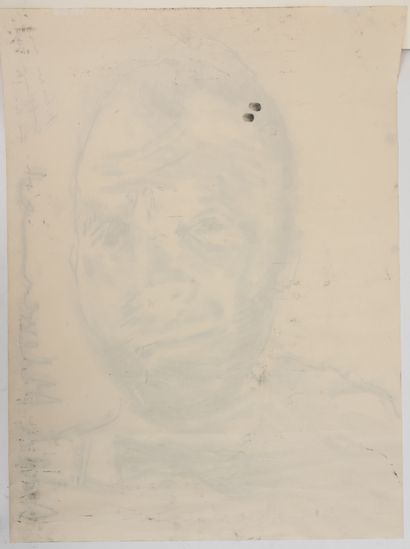 Adel ABDESSEMED (1971)
Portrait d'homme.
Fusain...