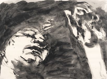 Iba N'DIAYE (1928-2008)
Sans titre, 1990.
Encre...